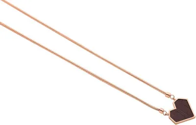 Produktbild von BeWooden-Frauen Halskette mit Holzdetail Rose Halskette Herz pink