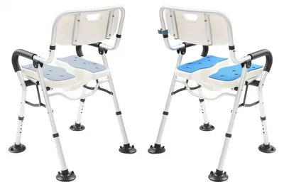 Obrázok produktu pre Skladacia sprchová stolička – sedadlo do sprchy – stolička do kúpeľne – sprchové sedadlo – sprchová lavica – nastaviteľná výška 72-79 cm