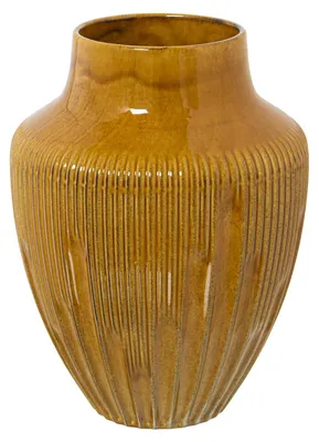 Keramik Tafelvase, gelb glänzend, 18 x 24 cm