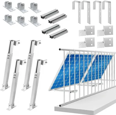 Immagine prodotto di Staffa per pannello solare per 2 moduli solari Pannello solare PV Staffa regolabile per centrale elettrica da balcone Staffa per balcone Supporto per balcone Attacco per area di balcone