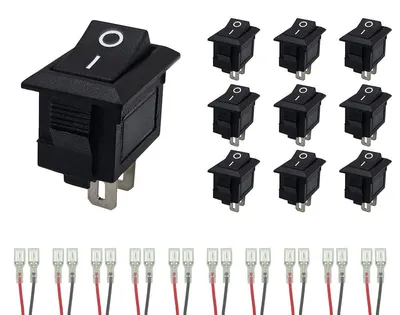 Produktbild von ProRide Mini-Wippschalter ON/OFF KCD1-10 mit Kabeln - 10 Stück