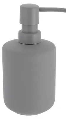 Produktbild von Seifenspender aus steinzeug mit rubbereffekt 400 ml - grau - Tendance