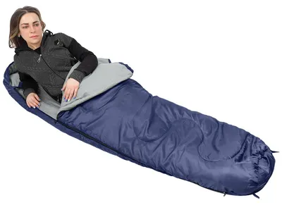 Produktbild von WANDERSCHLAFSACK NEPAL 210 x 80 x 50 cm, dunkelblau, ENERO CAMP