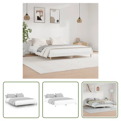 Produktbild von The Living Store Bettgestell Weiß 200x200 cm Holzwerkstoff