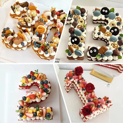 Produktbild von Zahlenförmige Kuchenformen - 9 Stück - für Geburtstage und Jubiläen