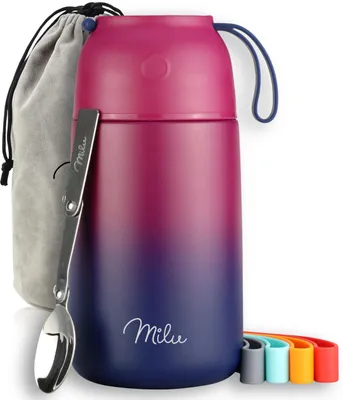 Thermoflasche 800 ml Edelstahl – Suppenbehälter warmhaltend Berry Blue
