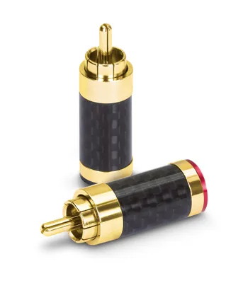 Produktbild von Dynavox Cinchstecker Carbon, 4er-Set vergoldet