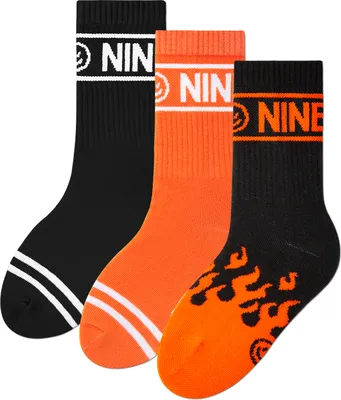 Produktbild von NINETIES 3 Paare Kinder Socken Sportsocken Tennissocken 24-29, Schwarze Flammen