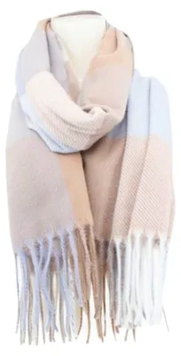Produktbild von Winter Damen Schal » Cashmera Soft » Winterschal Karo Muster » Damenschal » Fransenschal 180 x 65 cm: Beige Farbe: Beige