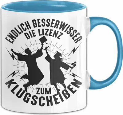 Produktbild von Bachelor Tasse Master Studium Endlich Besserwisser Geschenk (Blau)