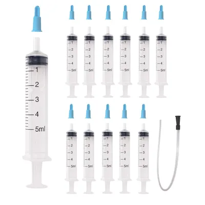 Produktbild von 12 Dosierspritze Ohne Nadel 5 ml Spritze Mit Verschlusskappen & 90 cm Schlauch