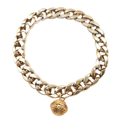 Produktbild von Haustier-Halskette, knackige Glocke, glänzender Kunststoff, für Katzen und Hunde, goldene Kette, Halskette, Halsband für den täglichen Gebrauch