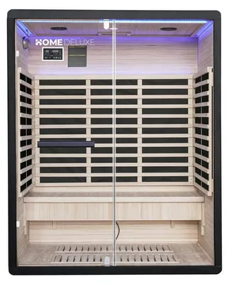 Produktbild von HOME DELUXE Infrarotkabine NERO L – Schwarz, Hemlock (190 x 110 x 153 cm) | s Design & leichte Montage