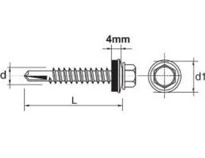 Produktbild von IMPAX-Selbstbohrschraube mit EPDM-Dichtung #5 mm RAL 7035 5,5 × 25 mm – 2,5 STO – 635257035*25