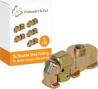 Produktbild von 5x Schraubfitting für Airline-Schiene 2000daN Endbeschlag Zurrschiene 3/8 Gewinde Airlineschiene Stahl als Zurröse