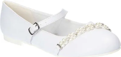 Produktbild von AMERICAN CLUB, KOM48/23, Kommunionschuhe, Formelle Schuhe, Elegante Ballerinas, Elegante Schuhe für Mädchen, Lederinnensohle, Schöne Kommunionschuhe, Weiß 33
