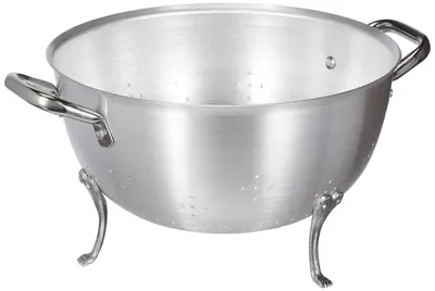 Aluminium-Sieb 28 cm, halbrund, 2 Edelstahlgriffe, silber