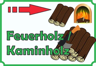 Produktbild von Verkaufsschild Schild Feuerholz rechts A1 (594x841mm)