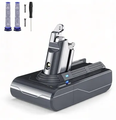 Productafbeelding van 4500mAh accu voor Dyson V6, vervangende accu voor DC58 DC59 DC62 DC61 DC72 DC74 SV03 SV06 SV09 met 2 wasbare filters