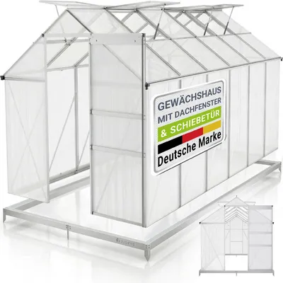 Produktbild von JUSKYS® Gewächshaus 7,2 m², inkl. Fundament, Aluminiumgestell, UV-beständig & abschließbar