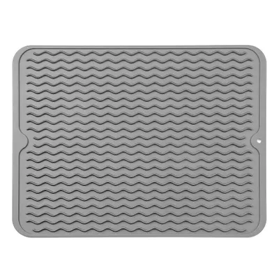 Produktbild von Abtropfmatte Geschirr, Abtropfmatte Silikon, für die Arbeitsplatte, Hitzebeständiger Untersetzer, Abtropfmatte, 30x40 cm
