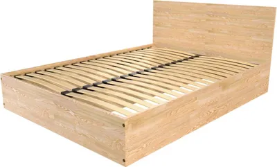 Produktbild von Bettkasten 2 Sitzer aus Massivholz mit Kopfteil - 140x190 - Naturlack