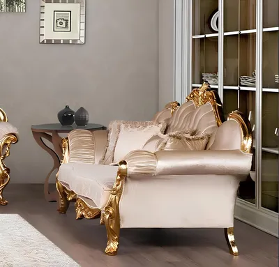 Produktbild von Garnitur Sofagarnitur 3+1+1 Sitzer Сouchtisch Sofa Luxus Stoff Sessel Sofas Neu