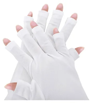 Produktbild von UV-Schutz-Handschuhe für Gel-Nagellampen, Professionelle UPF50+ UV-Handschuhe für Maniküre, Fingerlose Handschuhe zum Schutz vor UV-Licht (Weiß)