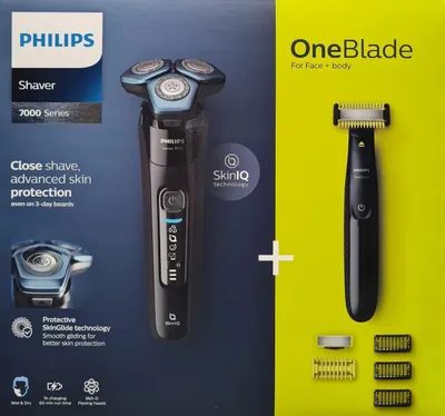 Zdjęcie produktu dla Philips SHAVER Series 7000 S7783/78, Golarka rotacyjna, Czarny, SkinIQ, GroomTribe, SH71, 2 lat(a)
