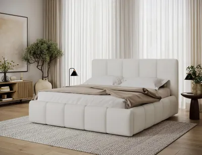 Produktbild von Doppelbett mit Polsterung 160x200 DOLVERO 1 - weißes