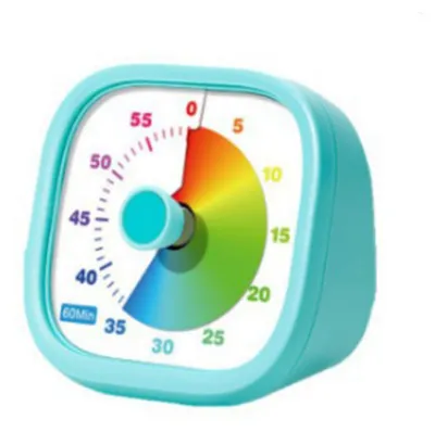 Produktbild von Visueller Timer für Kinder, 60-Minuten-Pomodoro-Timer, geräuschloser Countdown-Timer, Regenbogenfarbenes Zeitmanagement-Tool für Küche, Klassenzimmer und Büro
