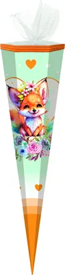 Produktbild von Schultüte / Zuckertüte / 85cm / eckig / "Fuchs"