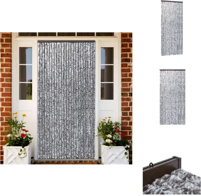 Image de vidaXL Rideau moustiquaire brun et beige 100x220 cm chenille - Moustiquaire