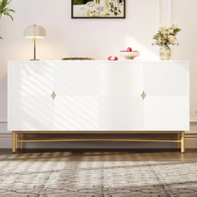 Produktbild von Sideboard, Kommode, Schrank mit Vier Türen Hochglanz Tischbeine,Wohnzimmerunterschrank