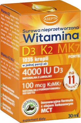 Produktbild von ASEPTA Vitamin D3+K2 MK7 forte - 30 ml