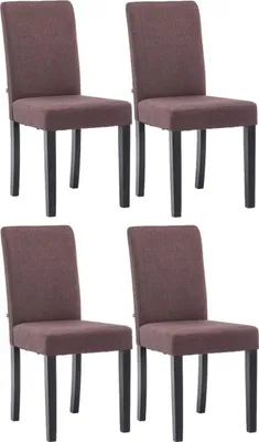 Immagine prodotto di set di 4 sedie da pranzo - sedie comode - tessuto di facile manutenzione | colore: marrone | colore base: nero