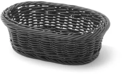 Image de Corbeille à pain noire en matériau tressé