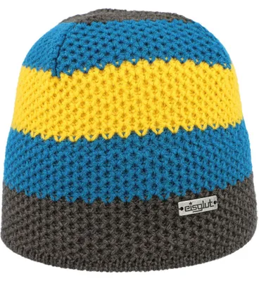 Eisglut dreifarbige Kinder Strickmütze Eddiekids in grau