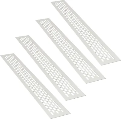 Produktbild von 4 x sossai Aluminium Lüftungsgitter 80 x 6cm in Weiß Belüftungsgitter Türgitter Stegblech Abluft