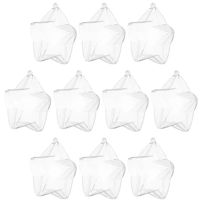 10 befüllbare Sterne transparent, 8 cm, ABS-Kunststoff