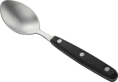 Produktbild von Nirosta Menülöffel Oslo, hochwertiger Löffel aus rostfreiem Edelstahl, unverzichtbarer Suppenlöffel im edlem Design für den Heimgebrauch, vielseitiger Esslöffel (Farbe: Silber / Schwarz)