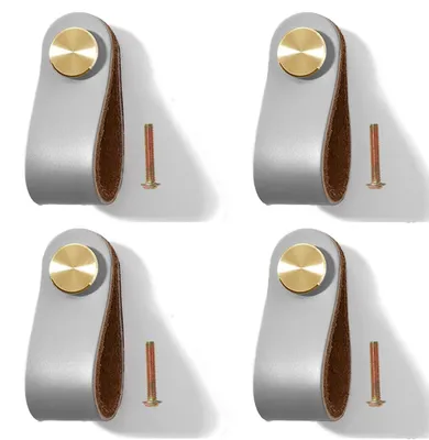 Immagine prodotto di Set di 4 pomelli in pelle per mobili