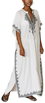 Immagine prodotto di Solidchoice - Elegante abito lungo con maniche a kimono e scollo a V