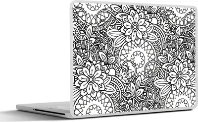 Produktbild von MuchoWow® Laptop Aufkleber Sticker Cover Mandala - Zentangle - Muster 40x30 cm - Laptop Dekoration - Selbstklebend