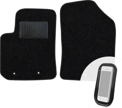 Produktbild von moto-MOLTICO Vorne Fußmatten Auto Velours Autoteppiche Schwarz Automatten Set 2-teilig passend für Kia Picanto II 2011-2017