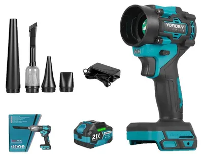 Immagine prodotto di Soffiatore elettrico, aspirapolvere 2 in 1, design leggero, set con 1 batteria