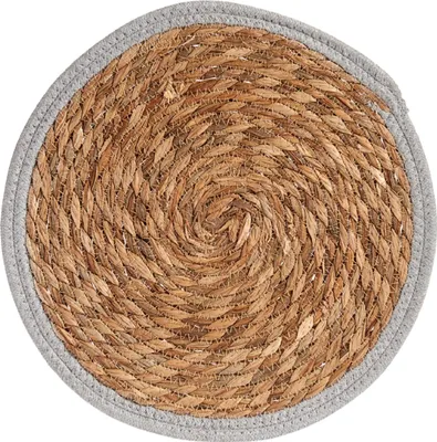 Produktbild von KINVARA | Tischset - Untersetzer - 35 cm - beige - mit grauem Rand - Tischdekoration