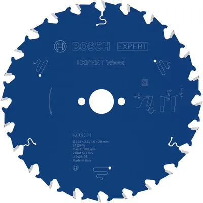 Produktbild von EXPERT Wood Kreissägeblatt, 165x2,6/1,6x20 mm, Z24