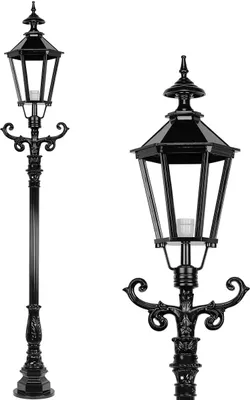 Produktbild von Stehende Außenleuchte - Brüssel XL - historische Gartenlampe, H.260cm,schwarz