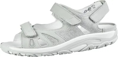 Produktbild von Waldläufer Hanni, komfortable Damen Nubukleder Sandalen in stein, Extra Weite H, Sohle mit Abroll Technologie